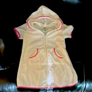 Little me terry clothe cover up little girls 24 months worn once